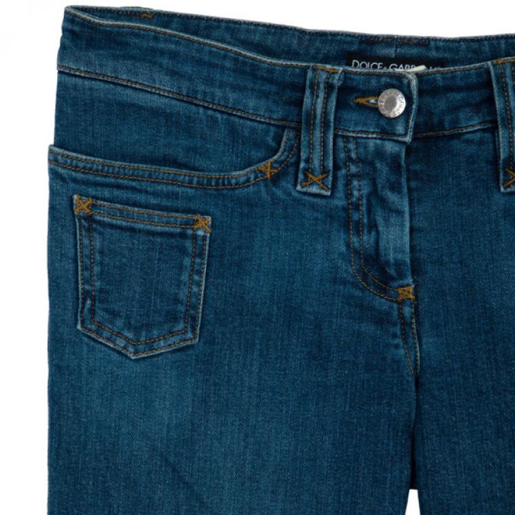 Pre Owned Dolce and Gabbana Buckle Pocket Denim Jeans S