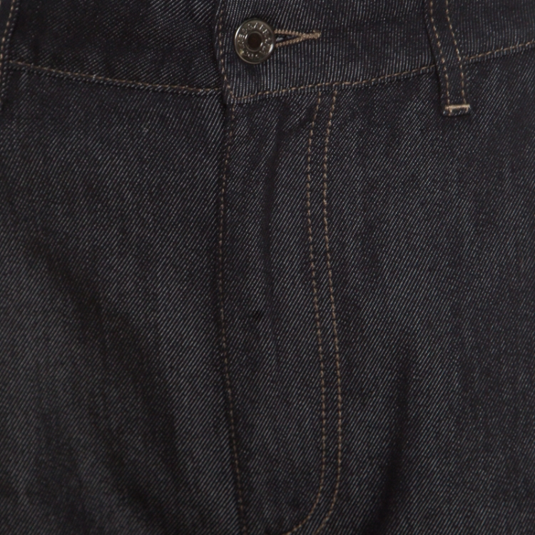 مملوكة مسبقًا Dolce & Gabbana Indigo Dark Wash Denim High Waist Flared Bottom Jeans S