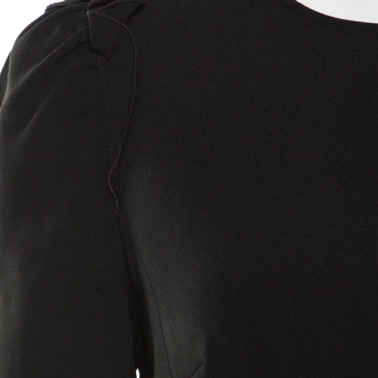 مملوكة مسبقًا Dolce and Gabbana Black Ruffled Short Sleeve Blouse M