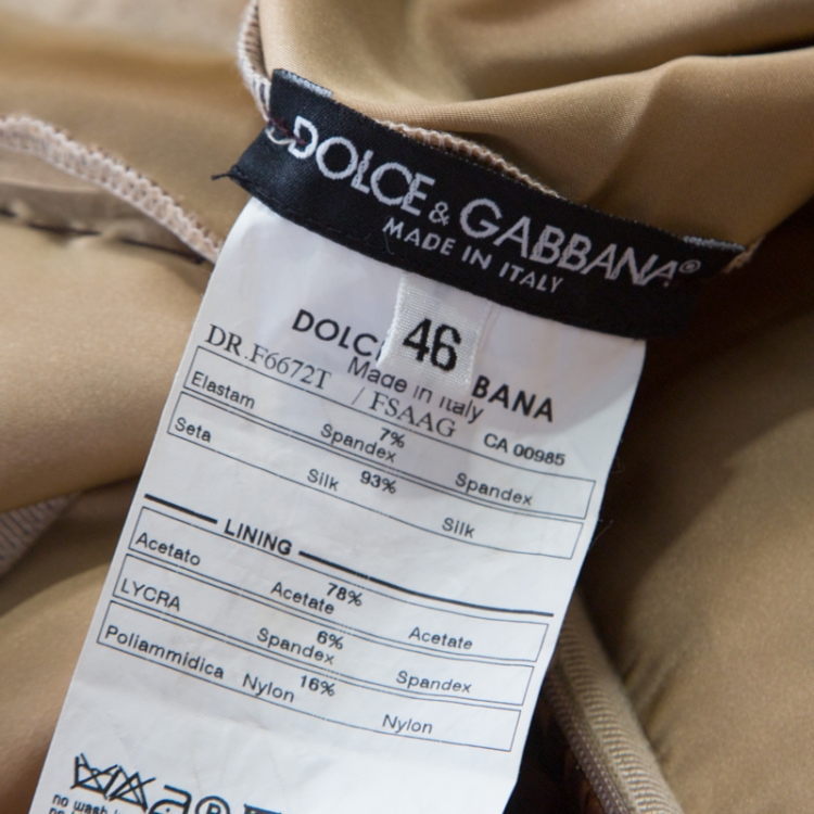 Pre Owned Dolce & Gabbana Leopard Print Silk Knit Pleated Bodice Gown L