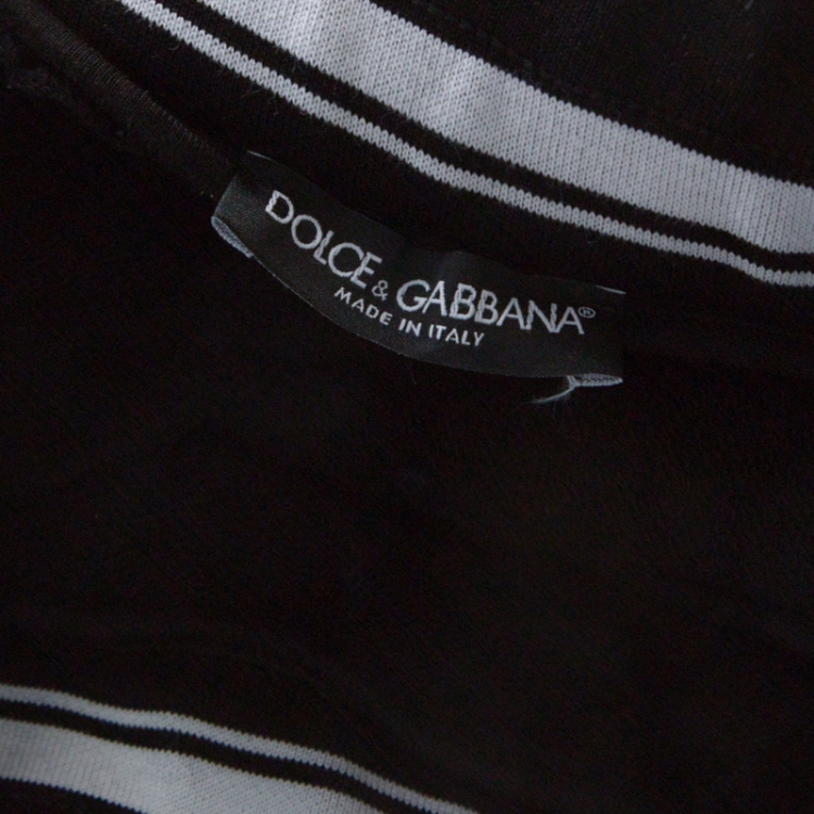 Pre Owned Dolce & Gabbana Black Stretch Cotton Logo Panel Detail Jogger Pants M
