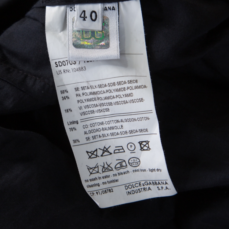 Pre Owned Dolce & Gabbana Black Sheer Silk Bodice Cap Sleeve Lace Dress S