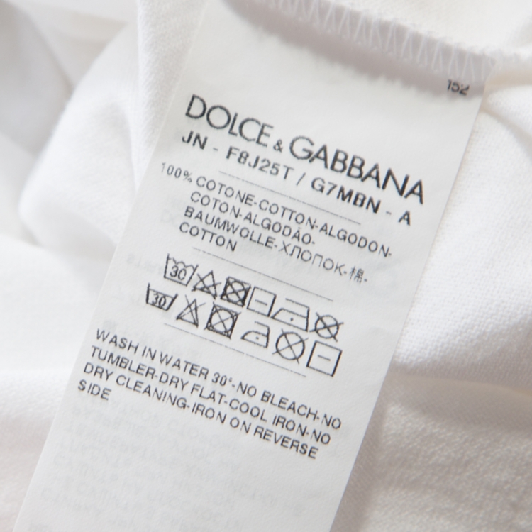 Pre Owned Dolce and Gabbana White Printed Cotton Jersey Vest XS