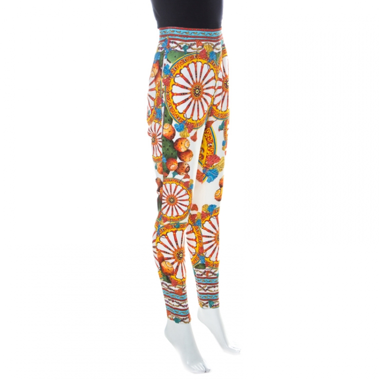 مملوكة مسبقًا Dolce and Gabbana Multicolor Sicilian Print Pants S