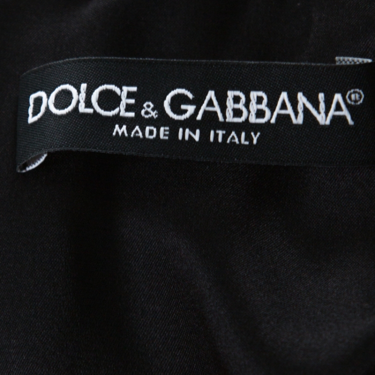 Pre Owned Dolce and Gabbana Tonal Grey Wool Blend Tweed Long Sleeve Sheath Dress XS