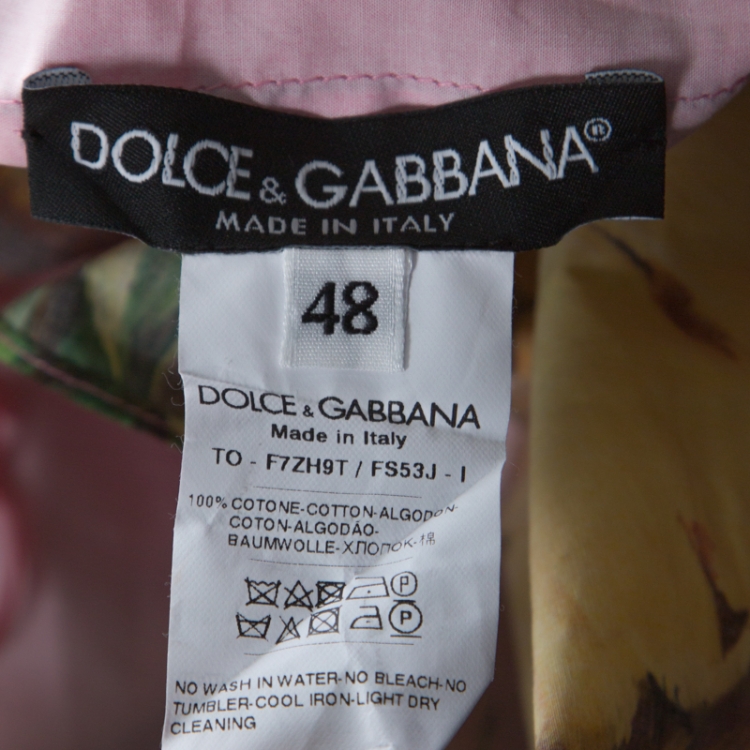 Pre Owned Dolce & Gabbana Pink Pineapple Print Cotton Bardot Top L