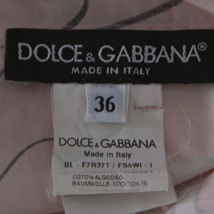 Pre Owned Dolce & Gabbana Pink Crayon Printed Cotton Sleeveless Top XS