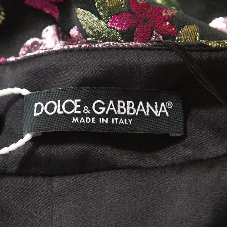 Pre Owned Dolce & Gabbana Muticolor Floral Lurex Jacquard Mini Skirt S