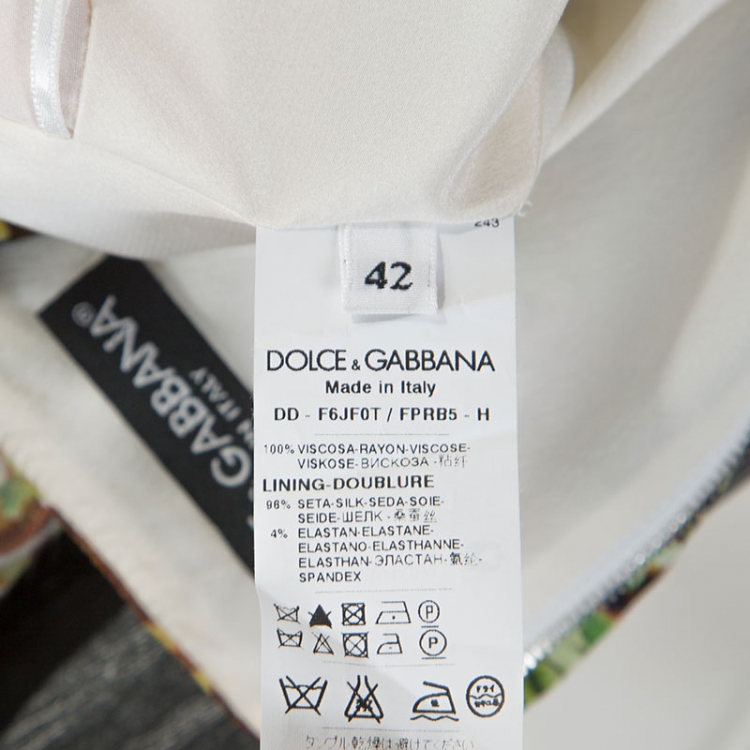 Pre Owned Dolce and Gabbana Multicolor Floral Printed Crepe Cady Short Dress M