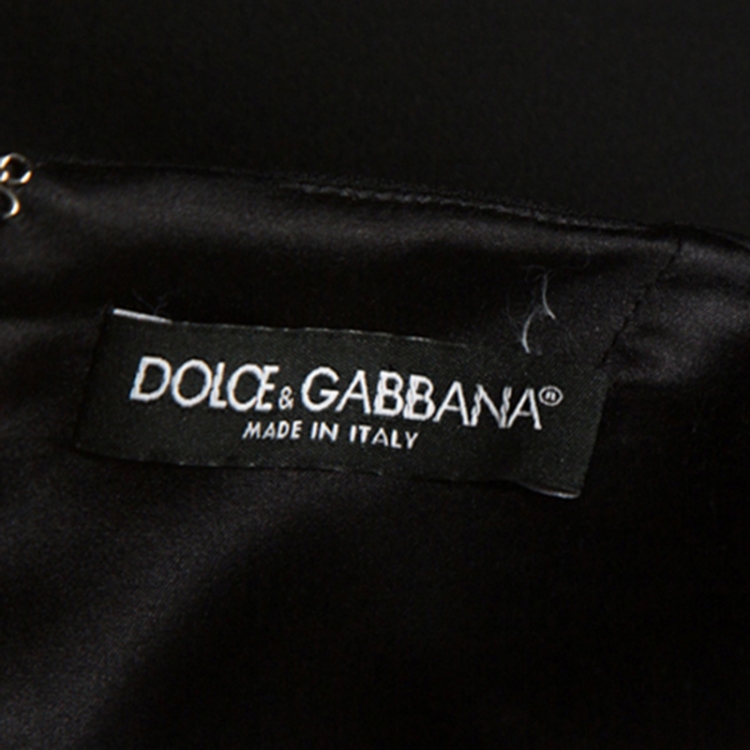 Pre Owned Dolce and Gabbana Black Crepe Slim Fit Midi Dress L