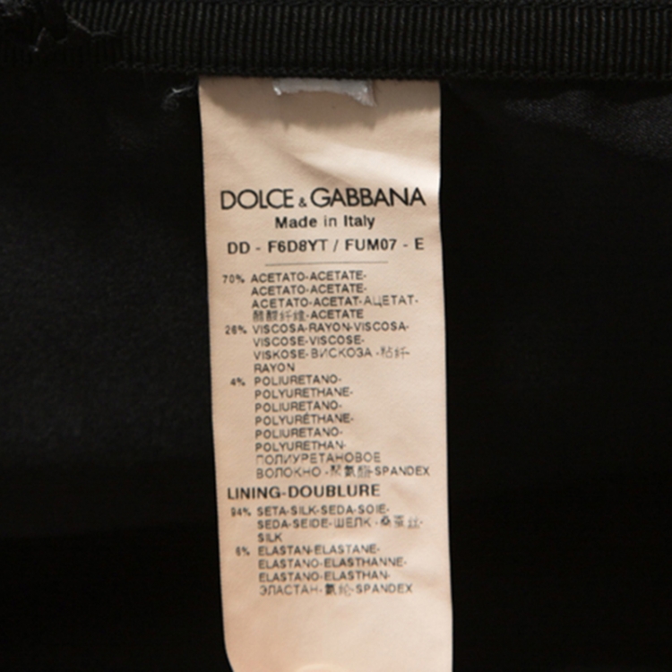 Pre Owned Dolce and Gabbana Black Crepe Slim Fit Midi Dress L