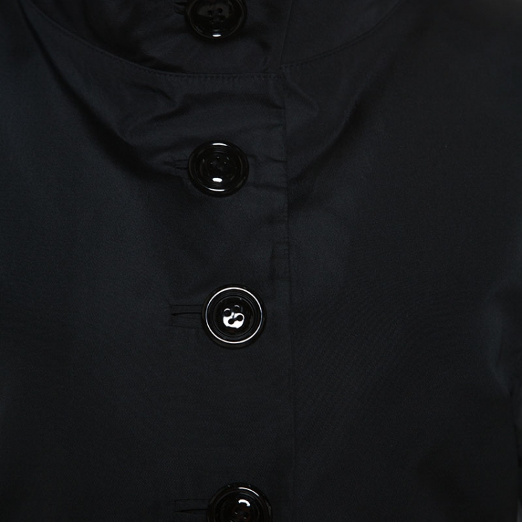 Pre Owned Dolce & Gabbana Black Taffeta Button Front Shrug M