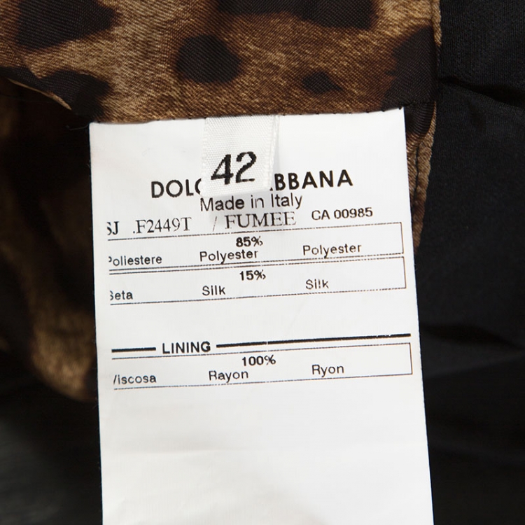 Pre Owned Dolce & Gabbana Black Taffeta Button Front Shrug M