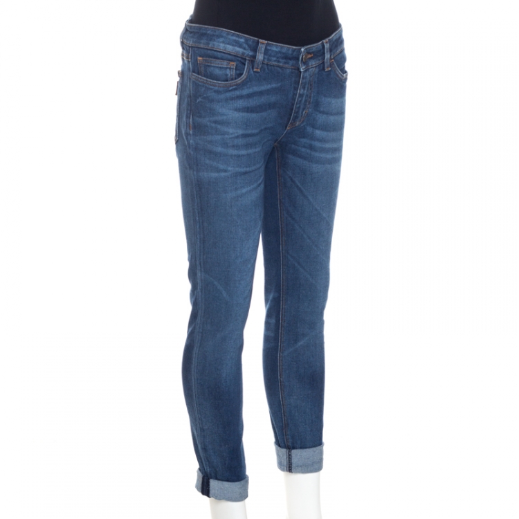 Pre Owned Dolce & Gabbana Indigo Dark Wash Denim Pretty Skinny Jeans M