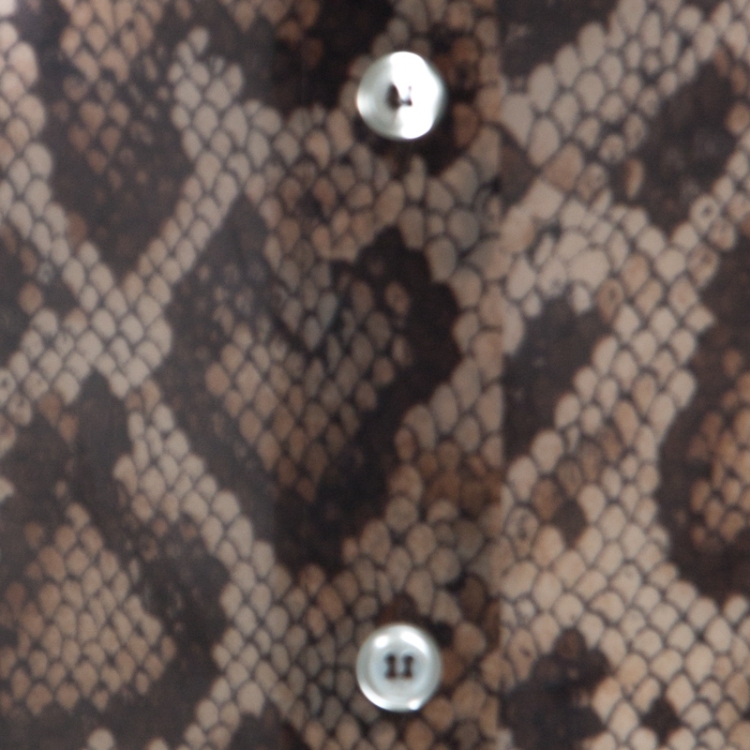 Pre Owned Dolce & Gabbana Vintage Brown Snake Print Stretch Shirt S