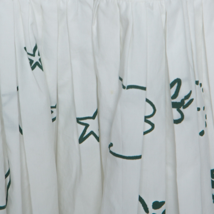 Pre Owned Dolce & Gabbana Bicolor Garden Print Cotton Maxi Skirt S