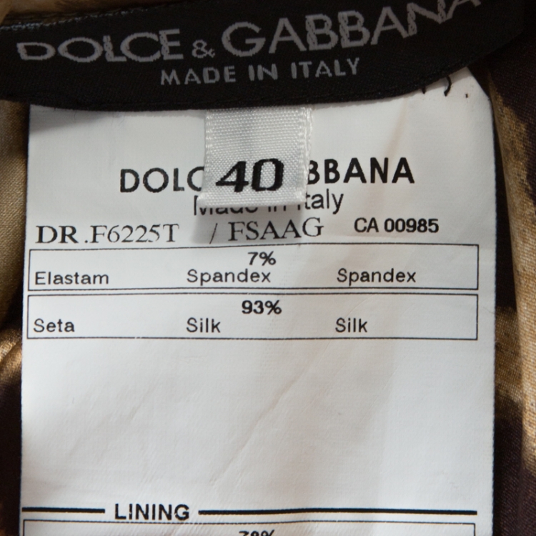 Pre Owned Dolce & Gabbana Brown Leopard Print Silk Maxi Dress S