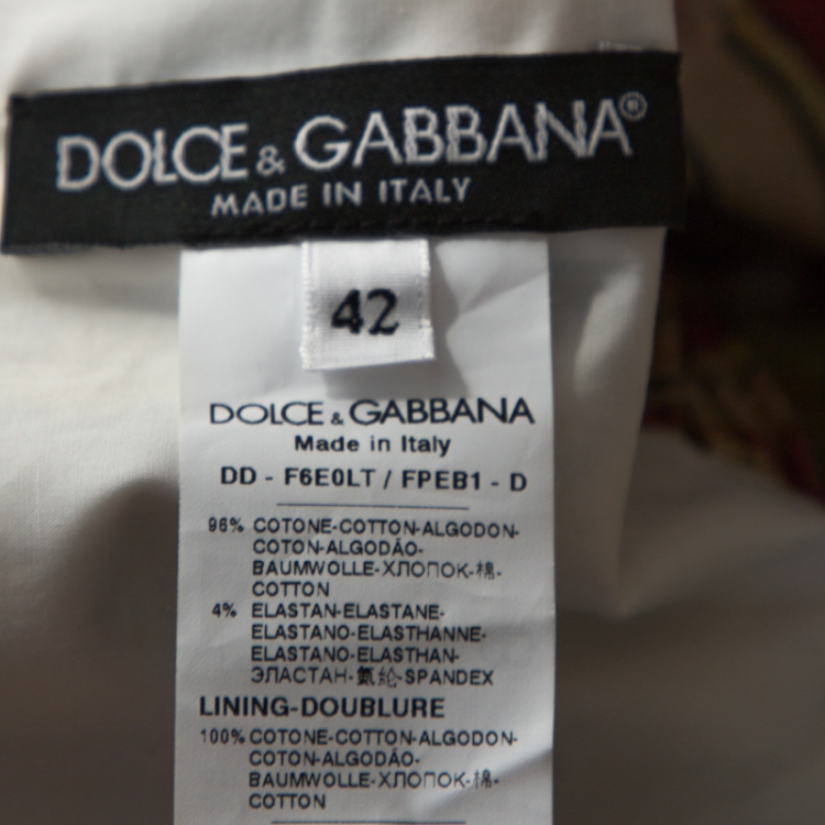 مملوكة مسبقًا Dolce & Gabbana Multicolor Majolica Print Cotton Tiered Midi Dress M