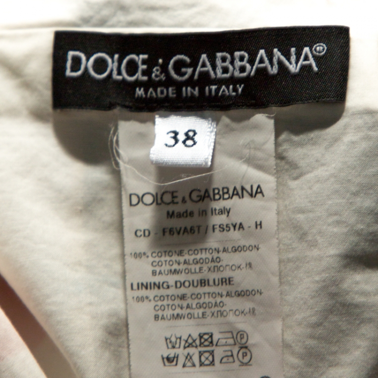 Pre Owned Dolce & Gabbana Multicolor Striped Cotton Cutout Back Midi Dress S