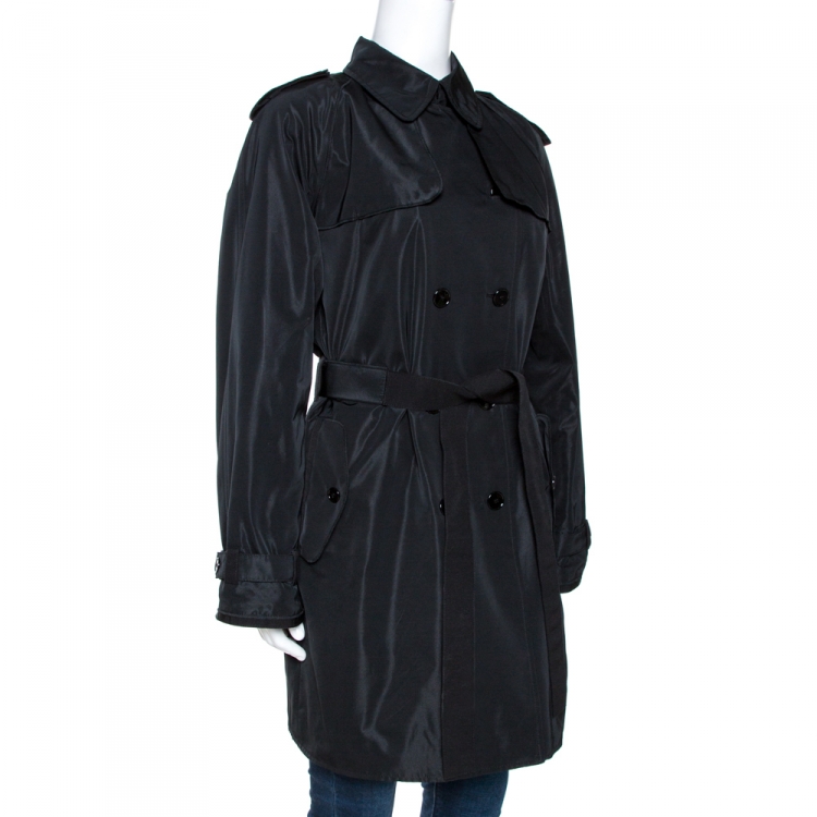 Pre Owned Dolce & Gabbana Black Belted Double Breasted Coat M