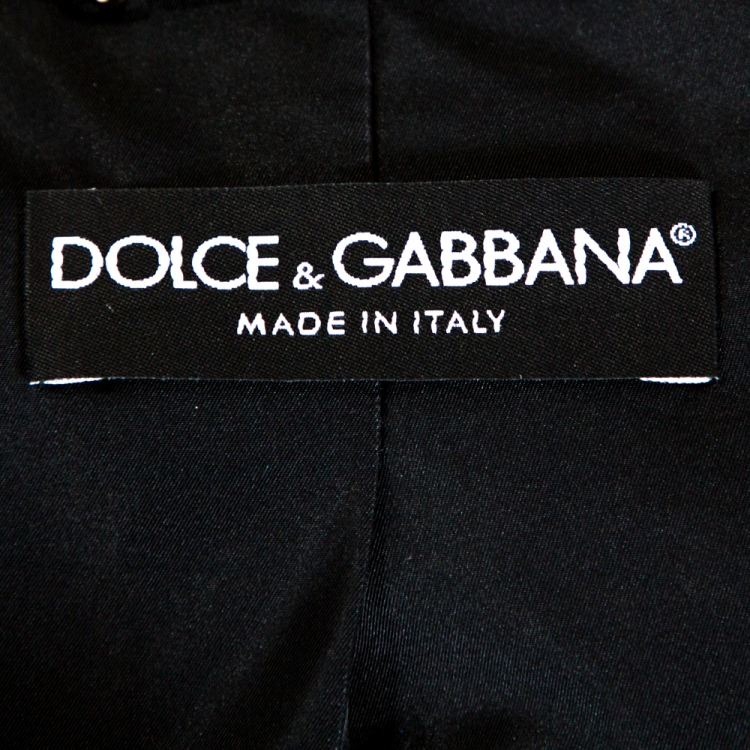 Pre Owned Dolce & Gabbana Black Belted Double Breasted Coat M