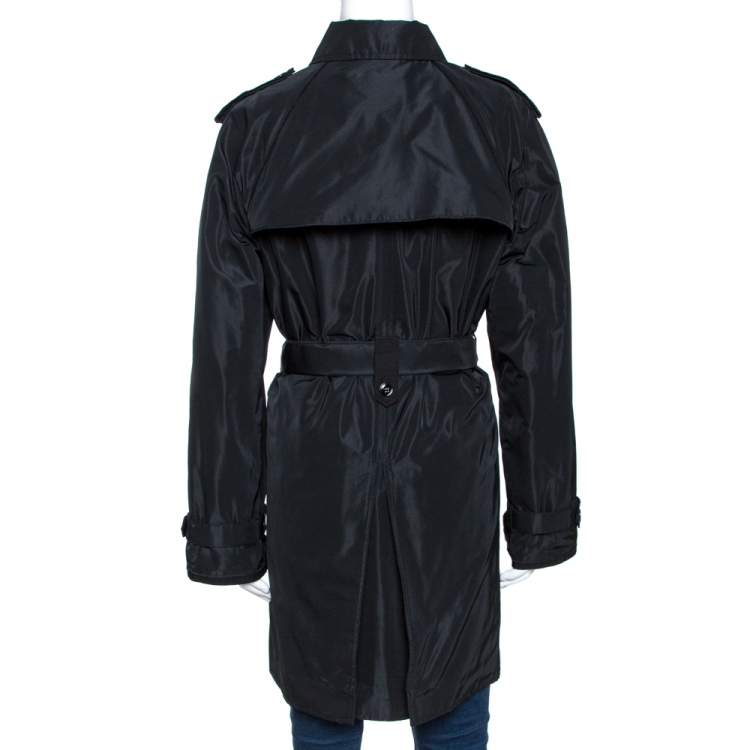 Pre Owned Dolce & Gabbana Black Belted Double Breasted Coat M