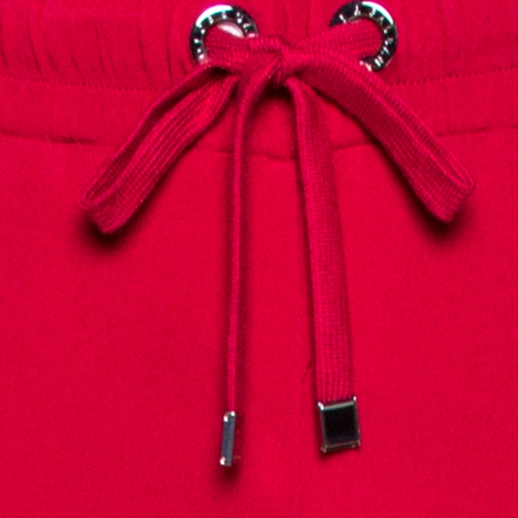 Pre Owned Dolce & Gabbana Garnet Red Crepe Logo Striped Track Pants M