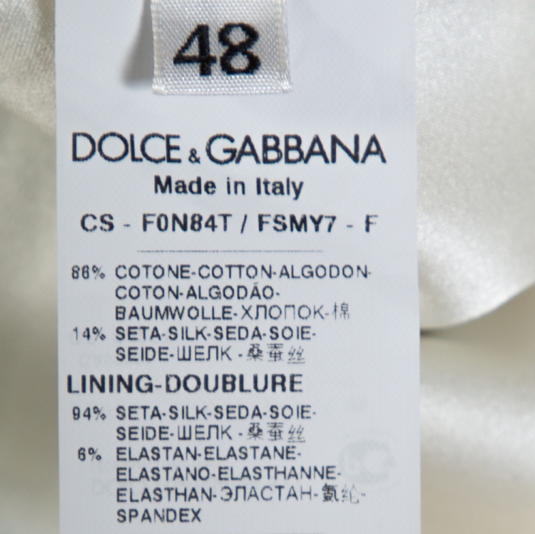 Pre Owned Dolce & Gabbana Bicolor Banana Leaf Print Cotton Silk Coat L
