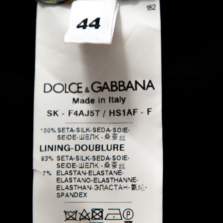 Pre Owned Dolce & Gabbana Black Floral Print Flared Maxi Skirt M 