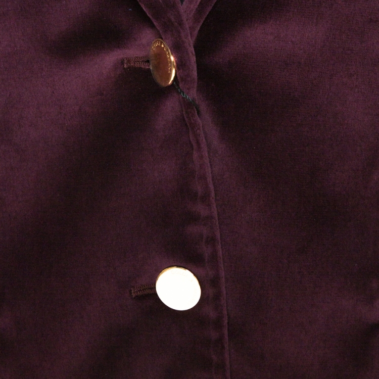 Pre Owned Dolce & Gabbana Burgundy Velvet and Satin Trim  Blazer M