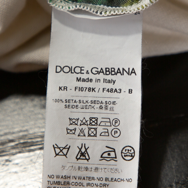 Pre Owned Dolce & Gabbana Cream Majolica Print Silk Paneled Sweatshirt M