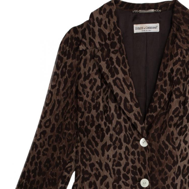 Pre Owned Dolce and Gabbana Leopard Print Dress and Jacket M