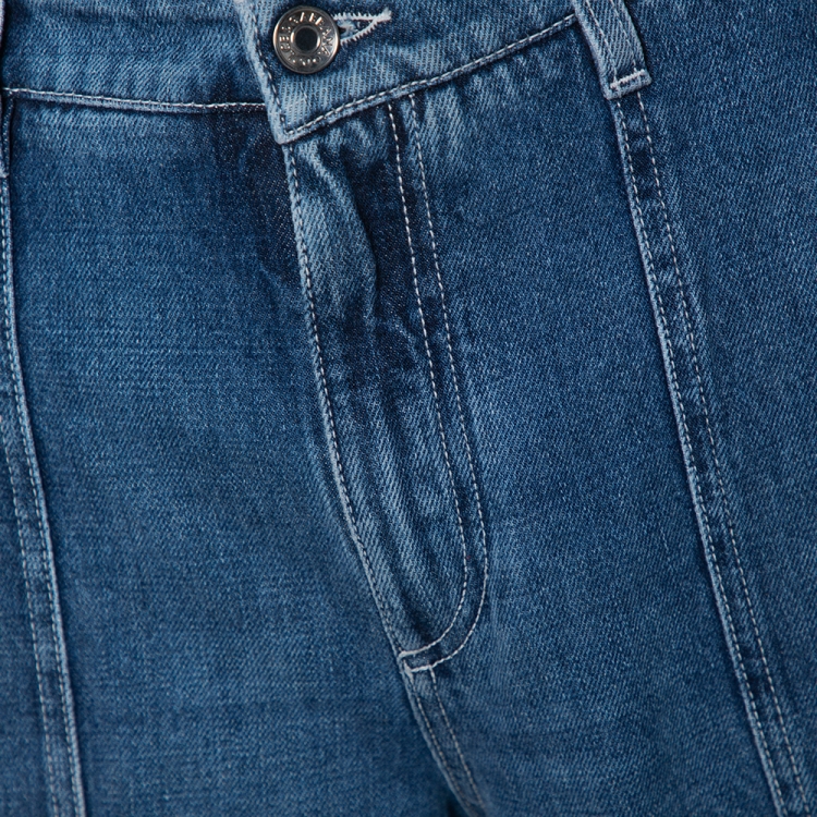 Pre Owned Dolce & Gabbana Blue Denim Patched Wide Leg Jeans L
