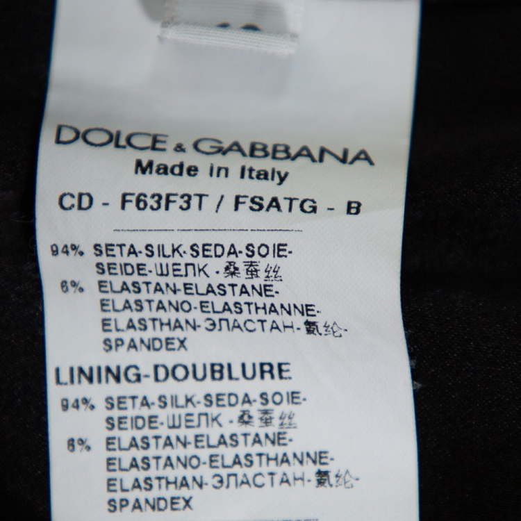 Pre Owned Dolce & Gabbana Black Floral Printed Silk Cold Shoulder Ruched Midi Dress S