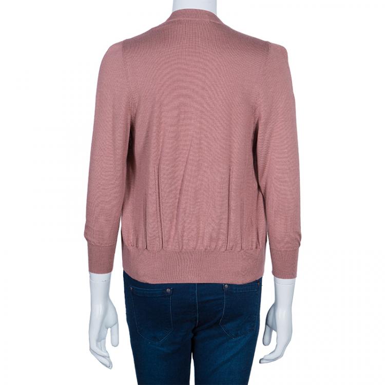 Pre Owned Dolce and Gabbana Blush Cashmere Top and Cardigan Set S