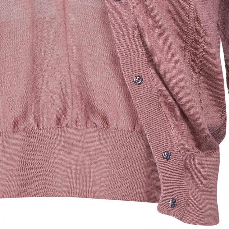 Pre Owned Dolce and Gabbana Blush Cashmere Top and Cardigan Set S