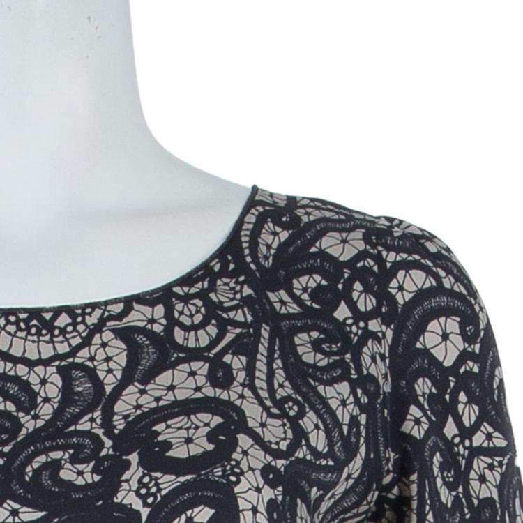 Pre Owned Dolce and Gabbana Lace Print Top and Skirt Set S
