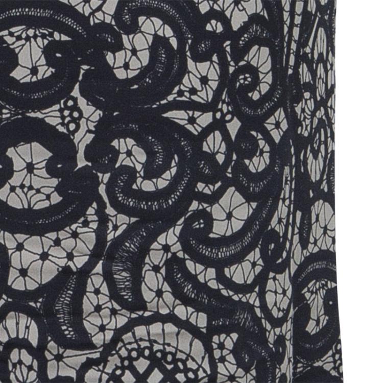 Pre Owned Dolce and Gabbana Lace Print Top and Skirt Set S