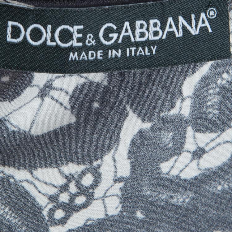 Pre Owned Dolce and Gabbana Lace Print Top and Skirt Set S