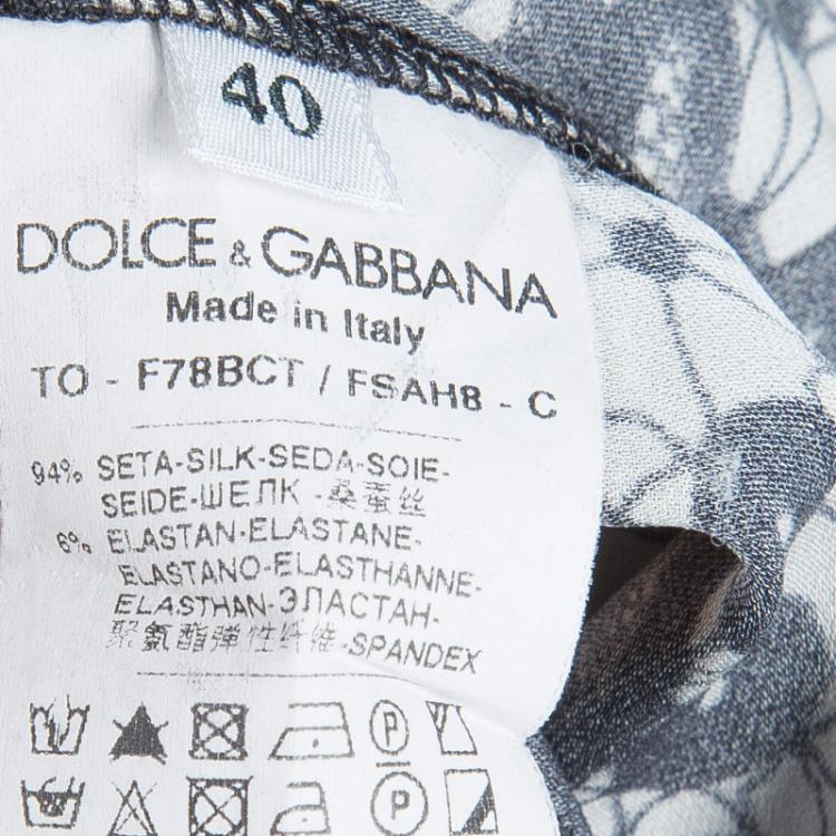 Pre Owned Dolce and Gabbana Lace Print Top and Skirt Set S