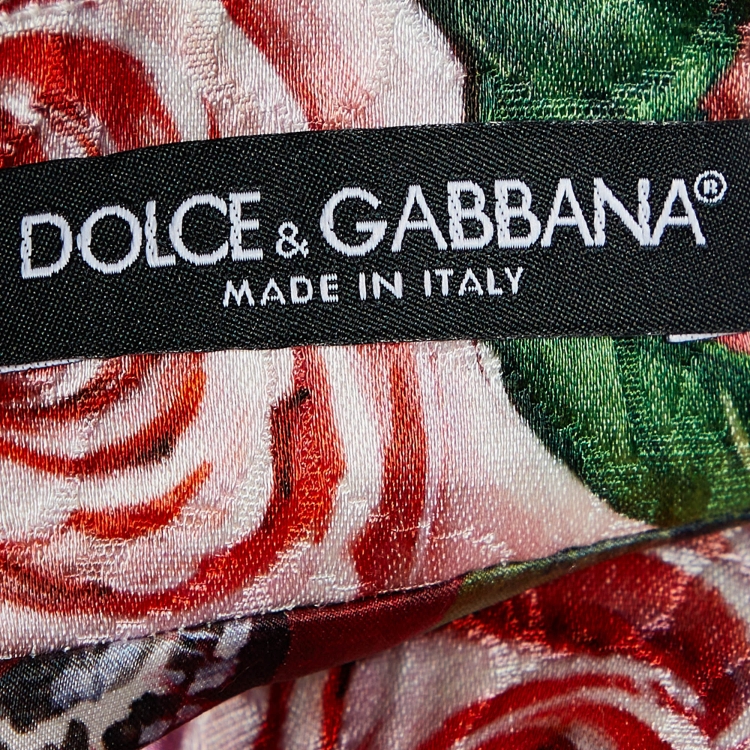 Pre Owned Dolce & Gabbana White Floral Jacquard A-Line Mini Skirt S