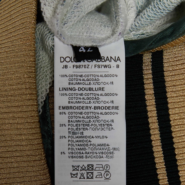 Pre Owned Dolce & Gabbana Green Hydrangea Printed Cotton Knit Hooded Sweatshirt M