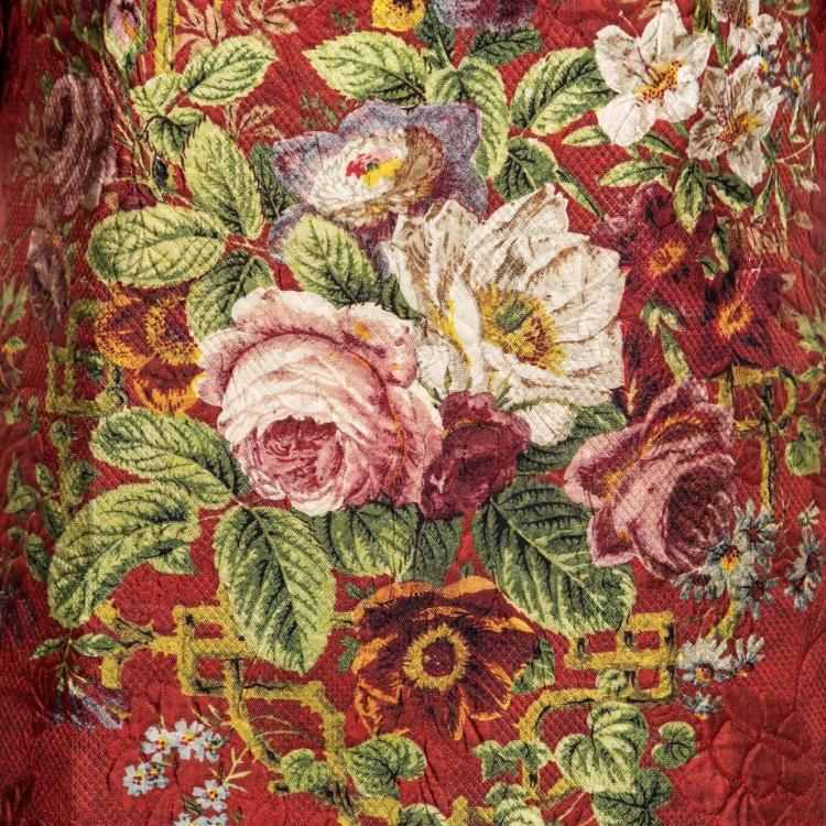 Pre Owned Dolce & Gabbana Red Floral Jacquard Shift Dress S   