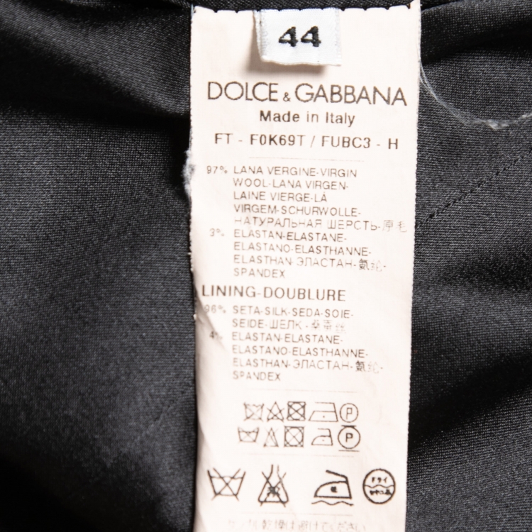 Pre Owned Dolce & Gabbana Black Wool Single-Breasted Mid-Length Coat M