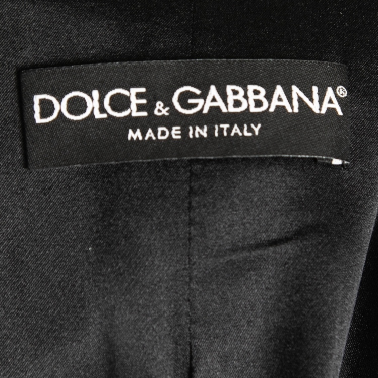 Pre Owned Dolce & Gabbana Black Wool Single-Breasted Mid-Length Coat M