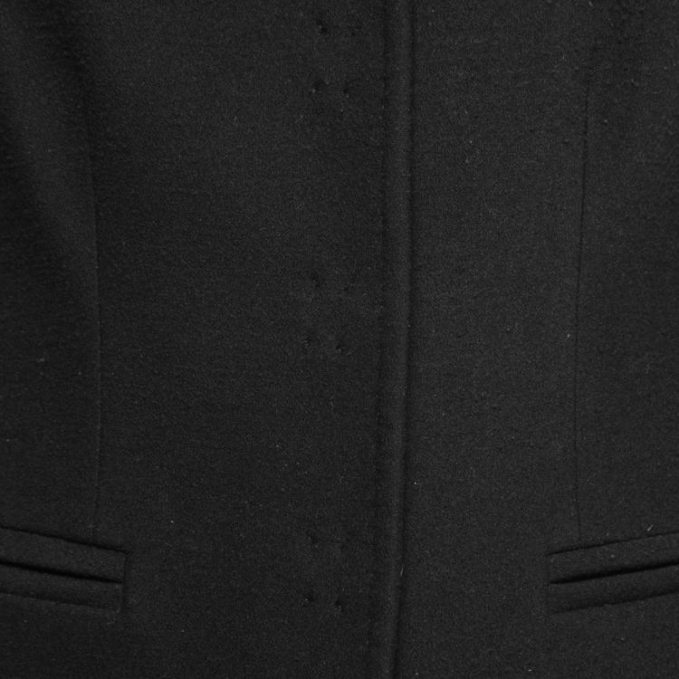 Pre Owned Dolce & Gabbana Black Wool Single-Breasted Mid-Length Coat M