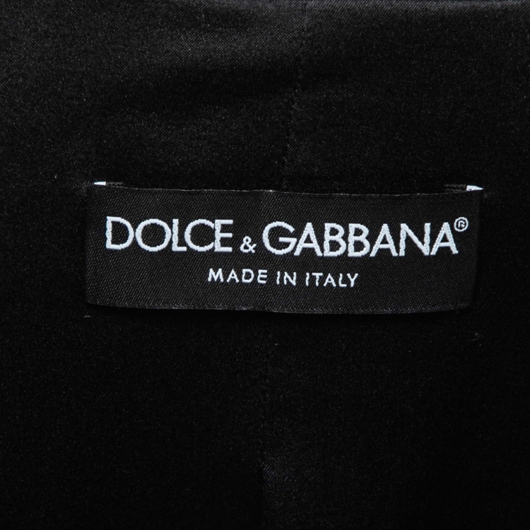 Pre Owned Dolce & Gabbana Black Floral Jacquard Single Breasted Blazer & Pant Suit S