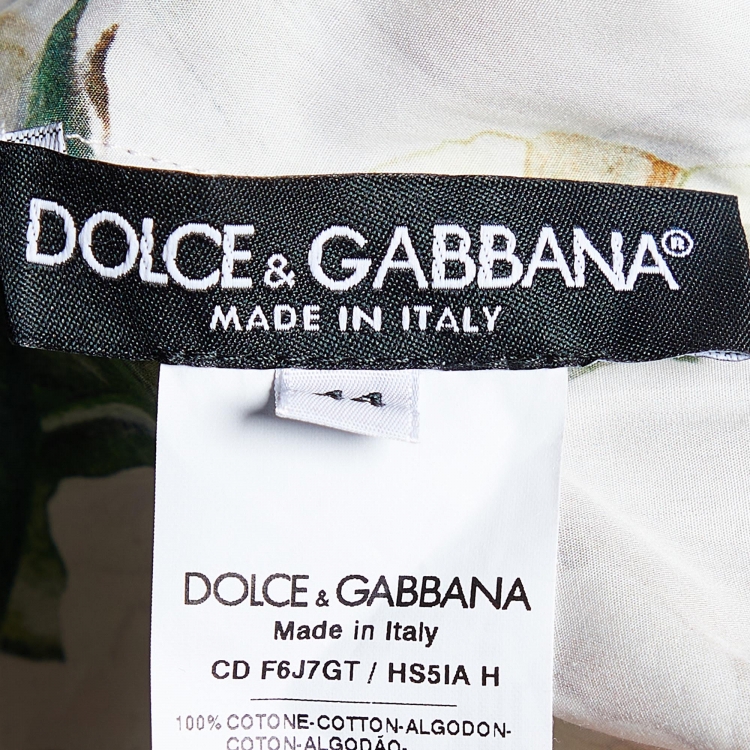 Pre Owned Dolce & Gabbana Multicolor Floral Printed Cotton Midi Dress M