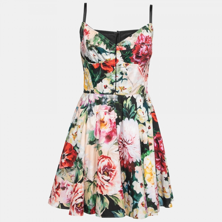 مملوكة مسبقًا Dolce & Gabbana Multicolor Floral Print Cotton Mini Dress M