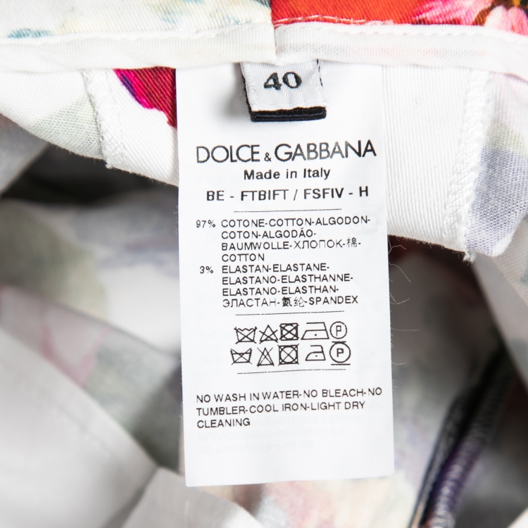 Pre Owned Dolce & Gabbana Multicolor Floral Printed Cotton Shorts S